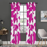 Hot Pink And White Cow Print Curtain