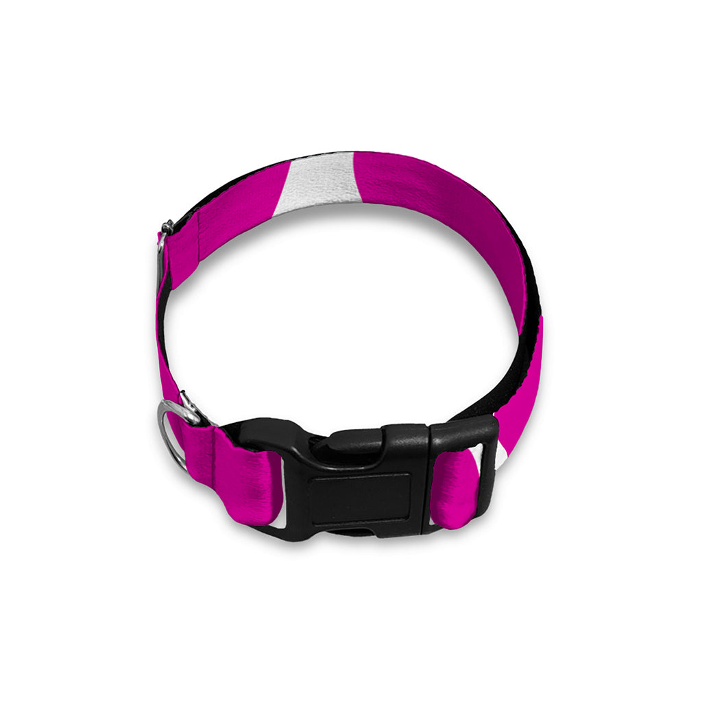 Hot Pink And White Cow Print Dog Collar
