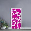 Hot Pink And White Cow Print Door Sticker
