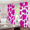 Hot Pink And White Cow Print Extra Wide Grommet Curtains