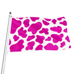 Hot Pink And White Cow Print Flag