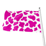 Hot Pink And White Cow Print Flag