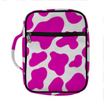 Hot Pink And White Cow Print Front Pocket Bible Bag