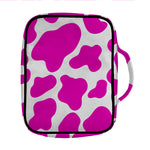 Hot Pink And White Cow Print Front Pocket Bible Bag