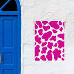 Hot Pink And White Cow Print Garden Flag