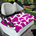 Hot Pink And White Cow Print Golf Cart Seat Cover