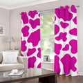 Hot Pink And White Cow Print Grommet Curtains