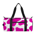 Hot Pink And White Cow Print Gym Bag