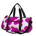 Hot Pink And White Cow Print Gym Bag