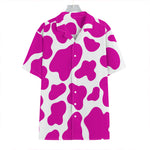 Hot Pink And White Cow Print Hawaiian Shirt
