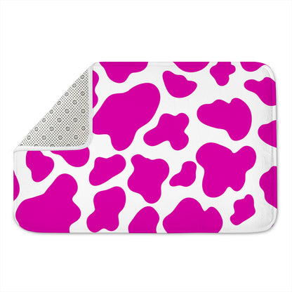 Hot Pink And White Cow Print Indoor Door Mat