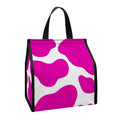 Hot Pink And White Cow Print Insulated Lunch Tote