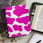 Hot Pink And White Cow Print Leather Bible Cover