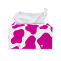 Hot Pink And White Cow Print Leather Tissue Box Cover