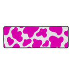 Hot Pink And White Cow Print Long Kitchen Mat