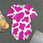 Hot Pink And White Cow Print Men's Bodysuit