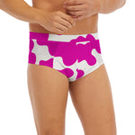 Hot Pink And White Cow Print Men's Briefs