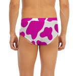 Hot Pink And White Cow Print Men's Briefs