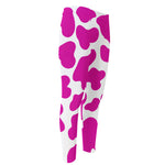 Hot Pink And White Cow Print Men's Compression Pants