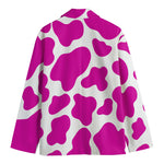 Hot Pink And White Cow Print Men's Cotton Blazer