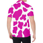 Hot Pink And White Cow Print Men's Shirt