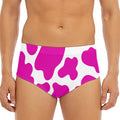 Hot Pink And White Cow Print Men's Triangle Swim Briefs
