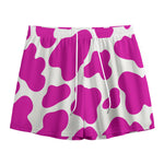 Hot Pink And White Cow Print Mesh Shorts