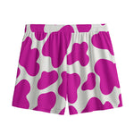 Hot Pink And White Cow Print Mesh Shorts