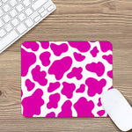 Hot Pink And White Cow Print Mouse Pad