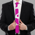 Hot Pink And White Cow Print Necktie