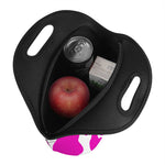 Hot Pink And White Cow Print Neoprene Lunch Bag