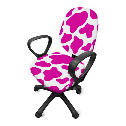 Hot Pink And White Cow Print Office Chair Cover