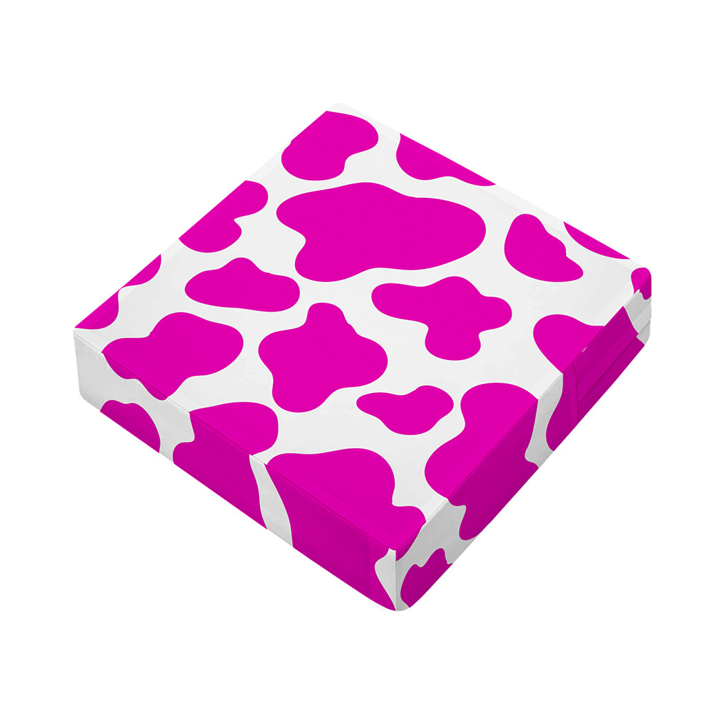 Hot Pink And White Cow Print Outdoor Seat Cushion Cover