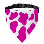 Hot Pink And White Cow Print Over The Collar Dog Bandana