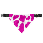 Hot Pink And White Cow Print Over The Collar Dog Bandana