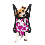 Hot Pink And White Cow Print Pet Carrier Backpack