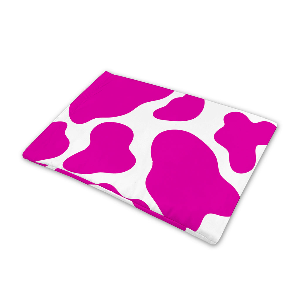 Hot Pink And White Cow Print Pet Cooling Mat Cover