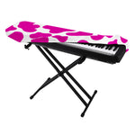 Hot Pink And White Cow Print Piano Keyboard Cover