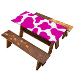 Hot Pink And White Cow Print Picnic Table Cover