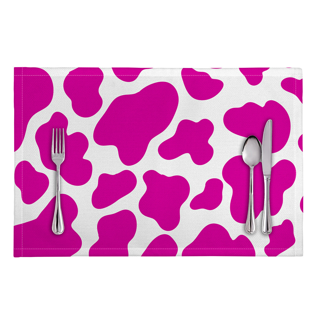 Hot Pink And White Cow Print Placemat