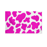 Hot Pink And White Cow Print Polyester Flag