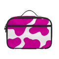 Hot Pink And White Cow Print Portable Lunch Bag