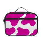 Hot Pink And White Cow Print Portable Lunch Bag