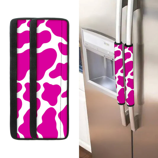 Hot Pink And White Cow Print Refrigerator Handle Covers