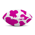 Hot Pink And White Cow Print Rugby Ball