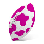 Hot Pink And White Cow Print Rugby Ball