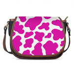 Hot Pink And White Cow Print Saddle Bag