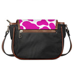 Hot Pink And White Cow Print Saddle Bag