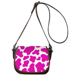 Hot Pink And White Cow Print Saddle Bag