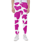 Hot Pink And White Cow Print Scuba Joggers